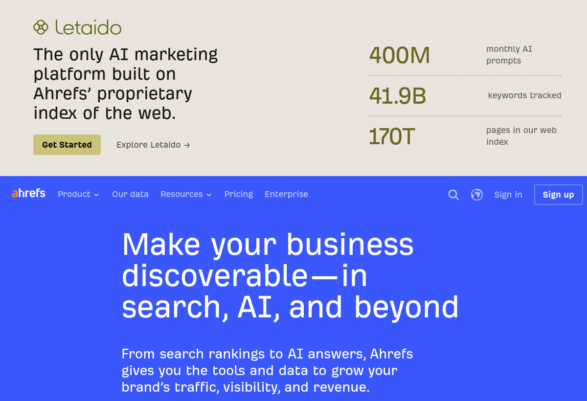 Ahrefs screenshot