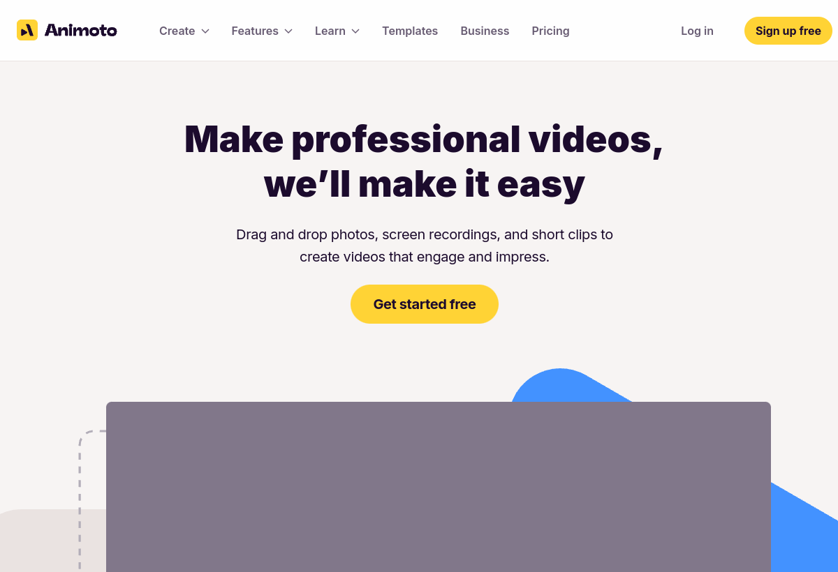 Animoto screenshot