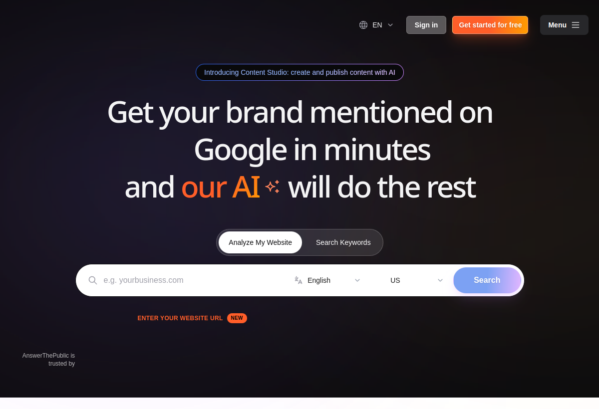 AnswerThePublic screenshot