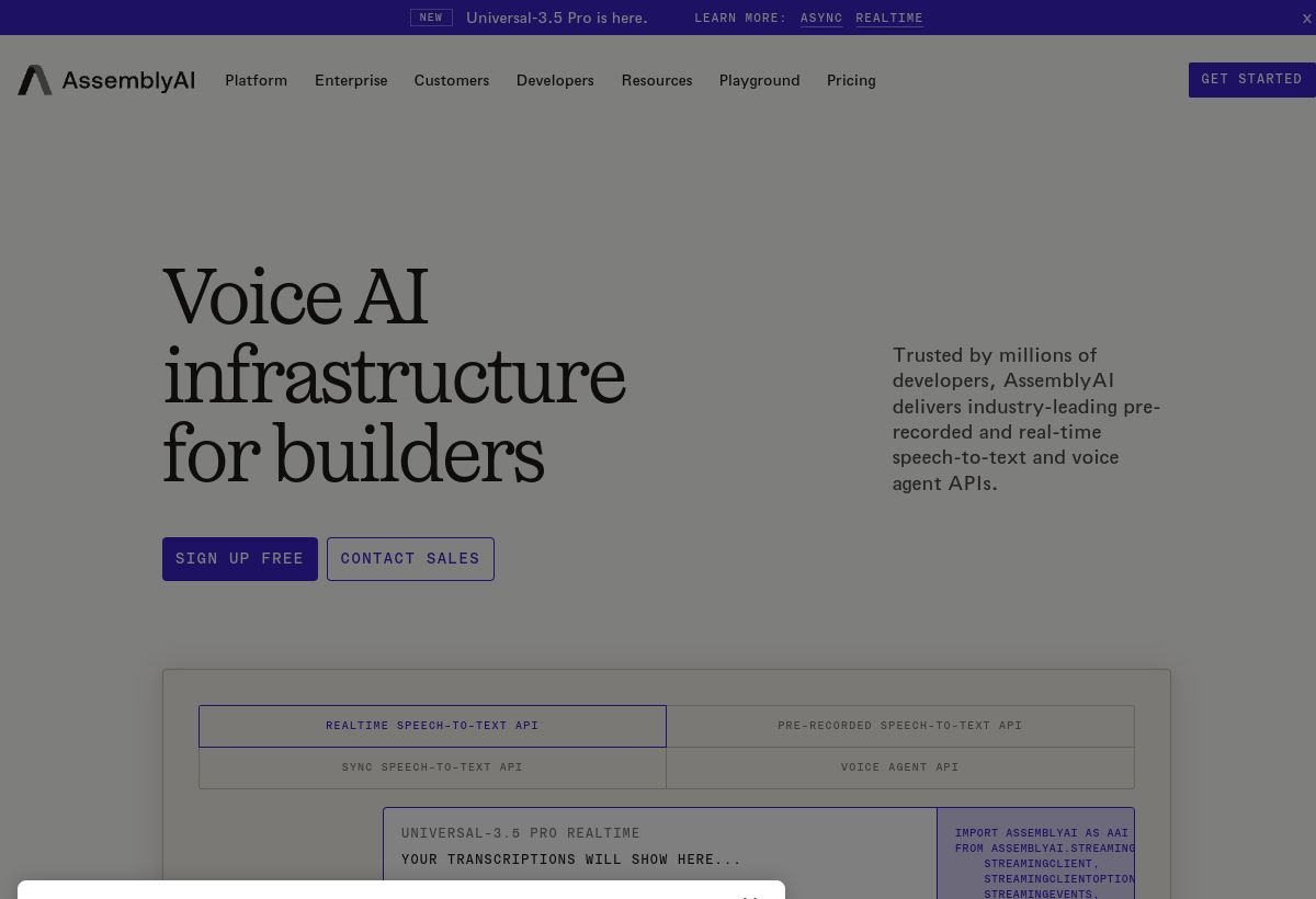 AssemblyAI screenshot