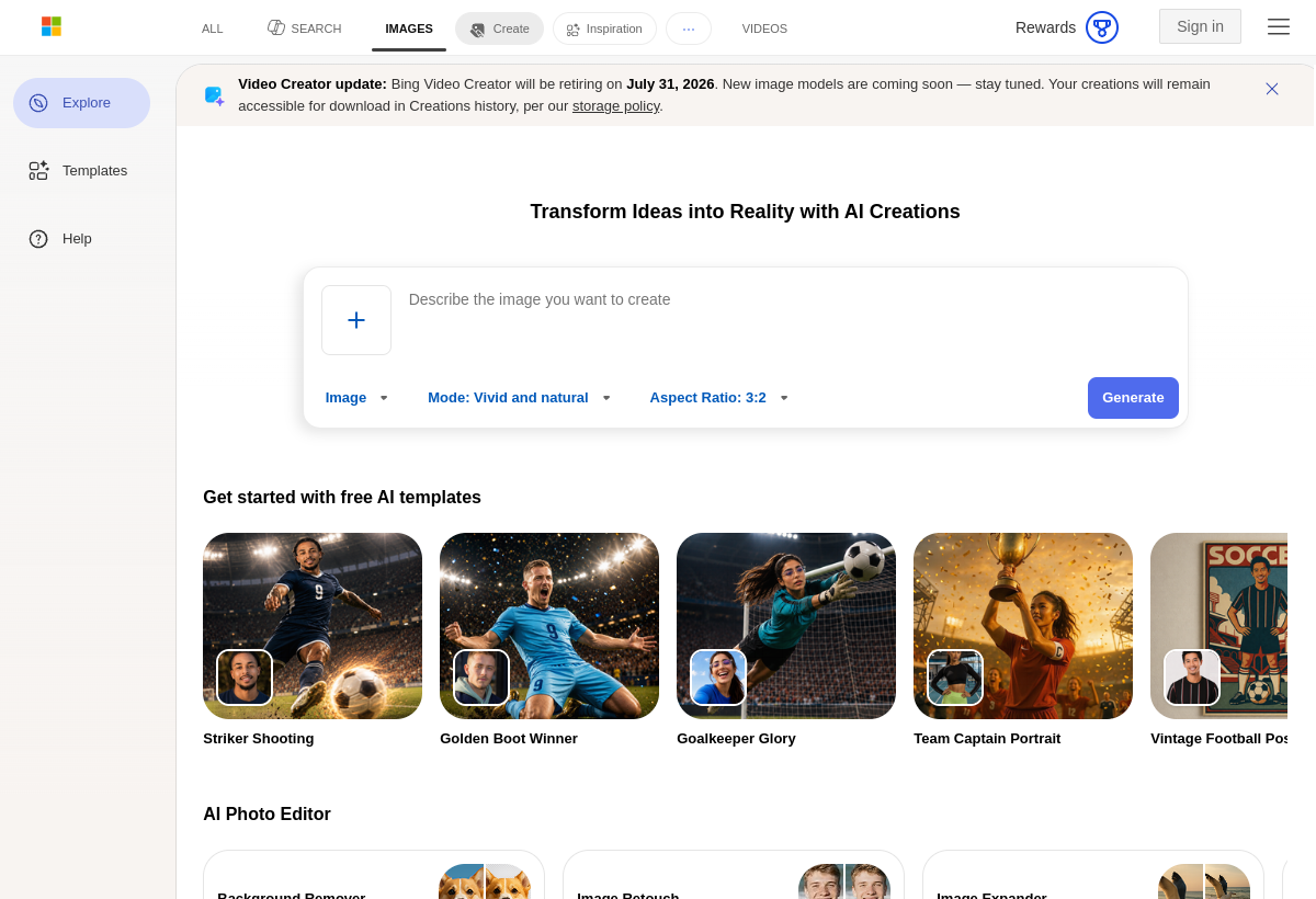 Bing Image Creator screenshot