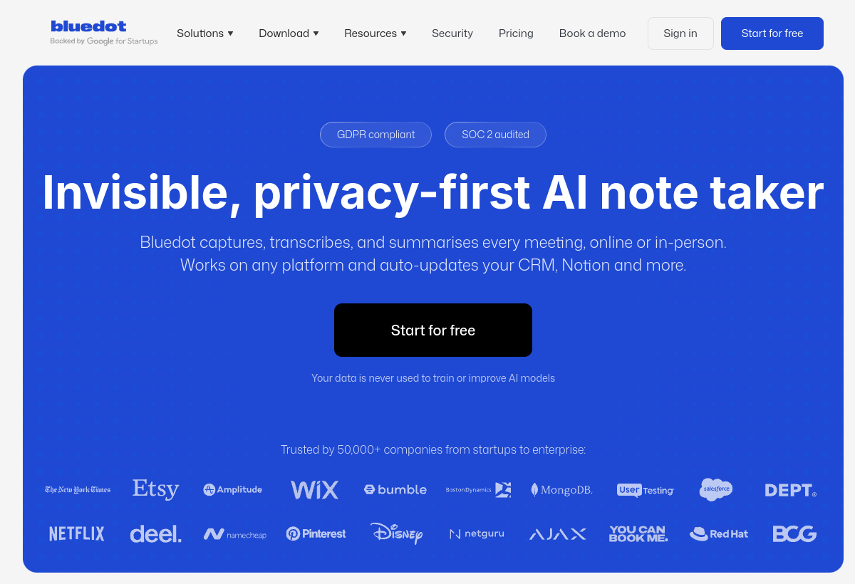 Bluedot screenshot