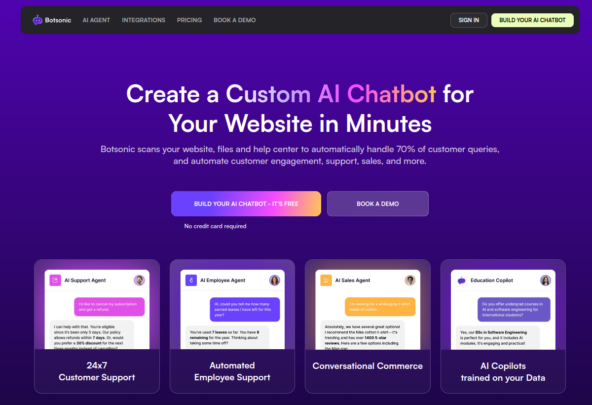 Botsonic screenshot