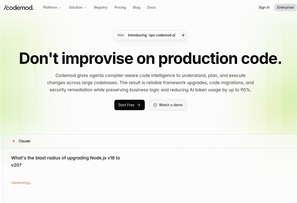 Codemod screenshot