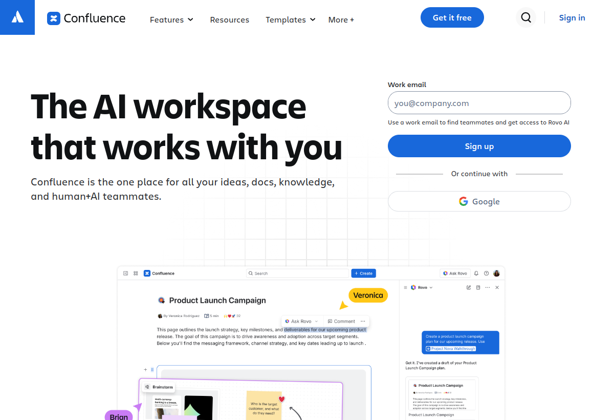 Confluence (Atlassian Intelligence) screenshot