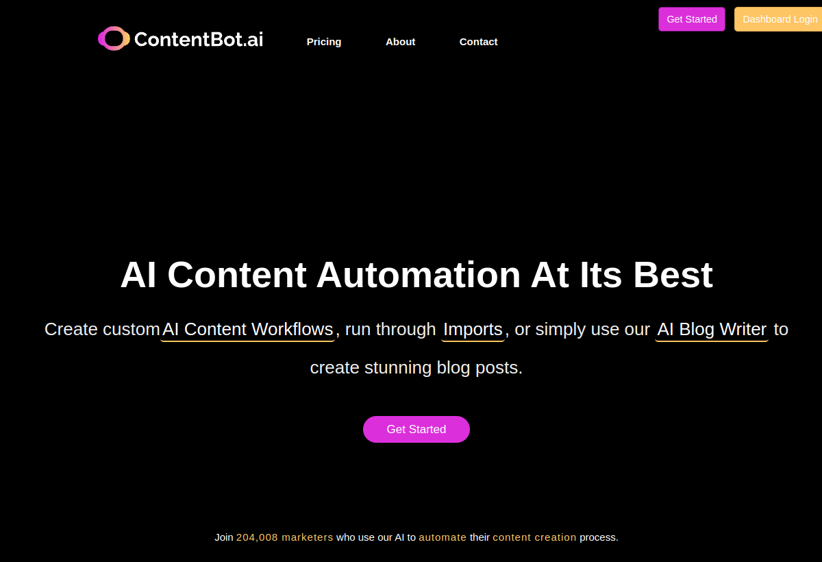 ContentBot screenshot