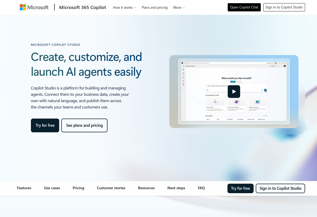 Microsoft Copilot Studio screenshot