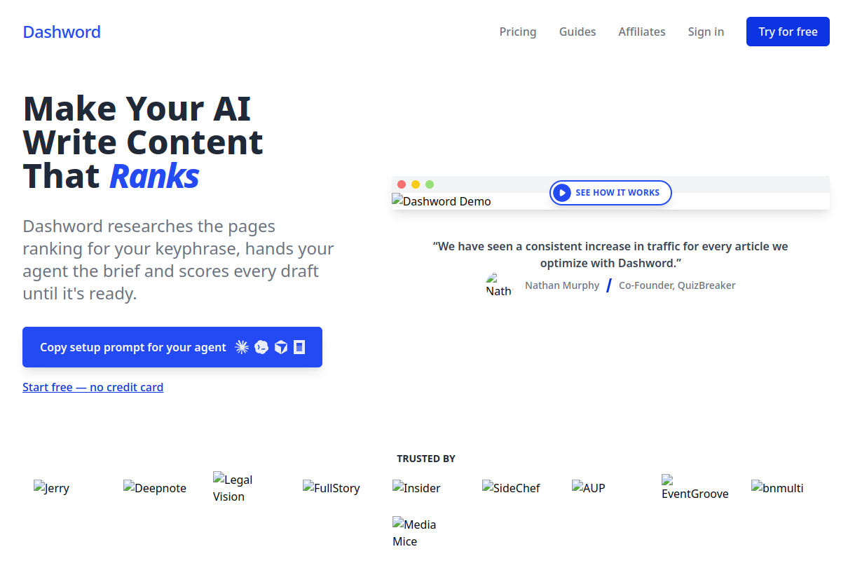 Dashword screenshot