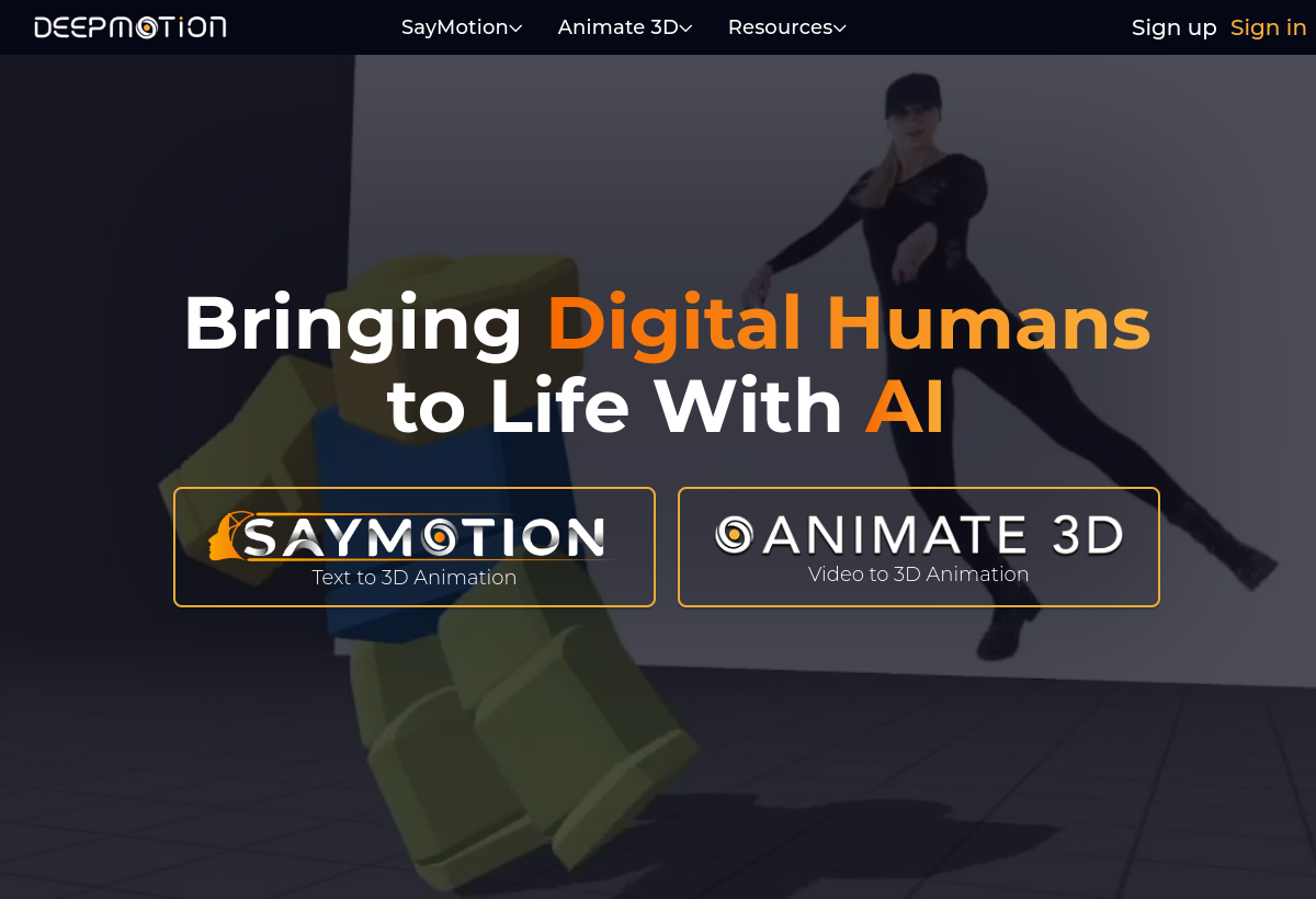 DeepMotion screenshot