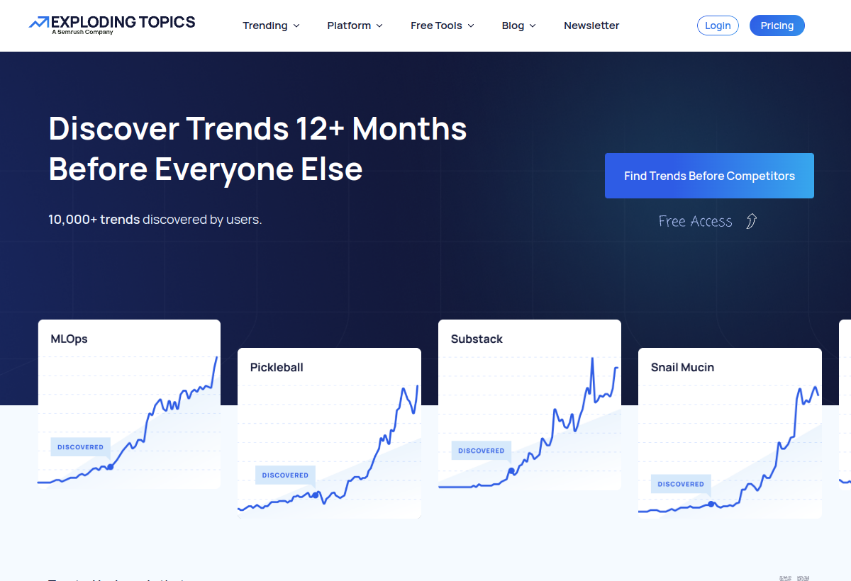 Exploding Topics screenshot