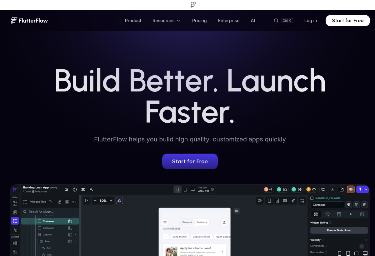 FlutterFlow screenshot