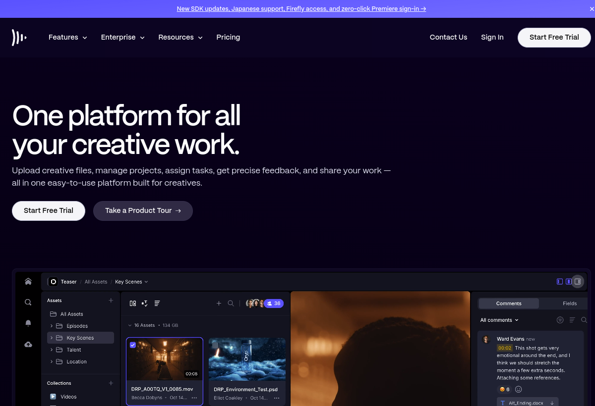 Frame.io screenshot