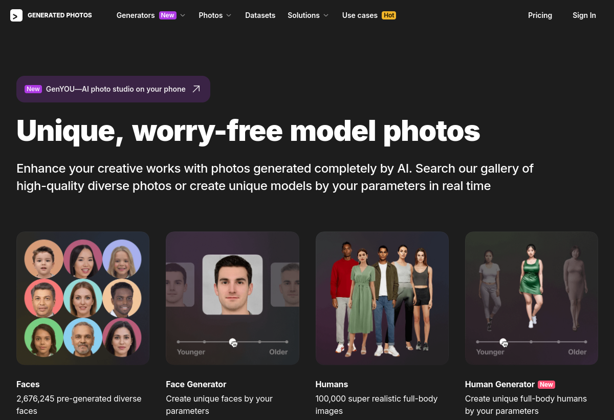 Generated Photos screenshot