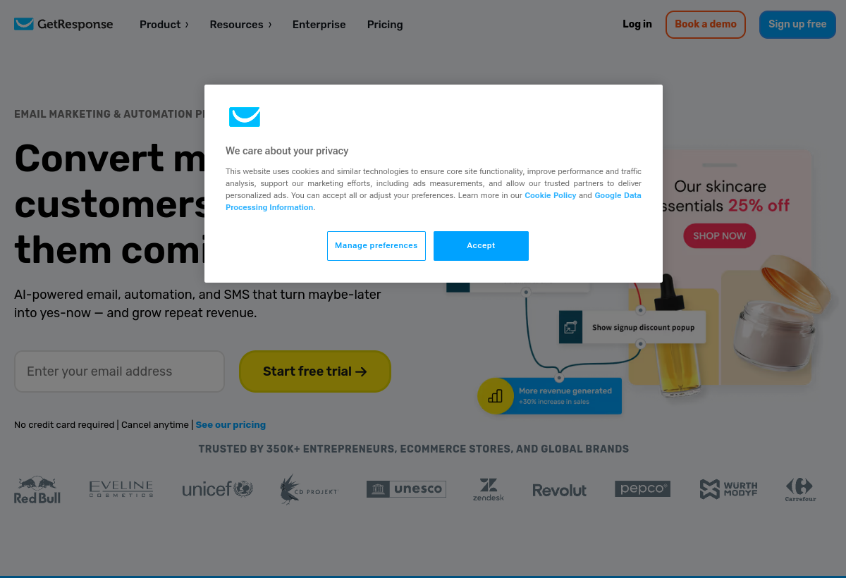 GetResponse screenshot