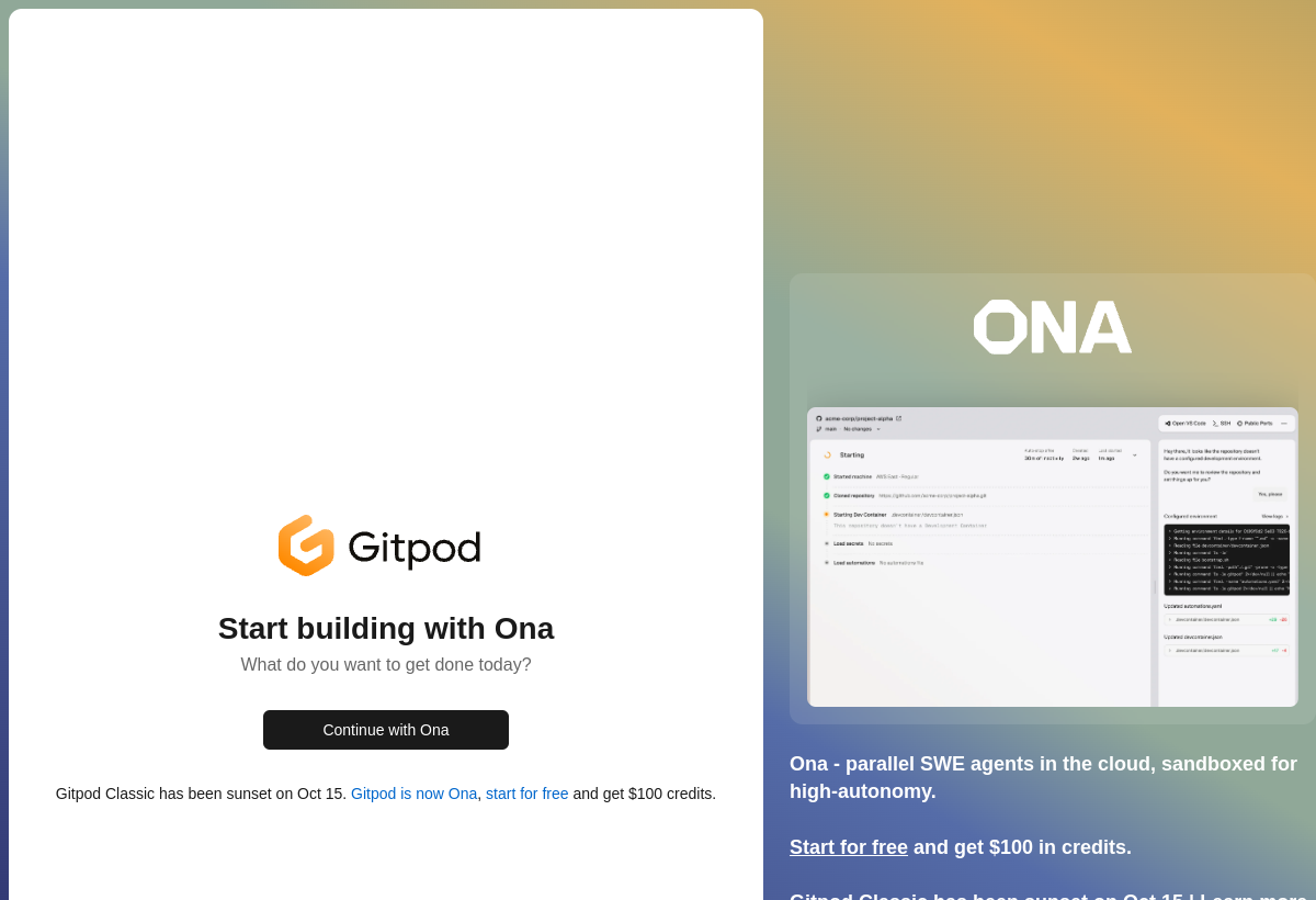 Gitpod screenshot