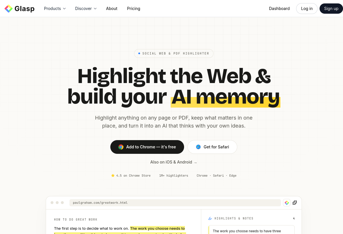 Glasp screenshot