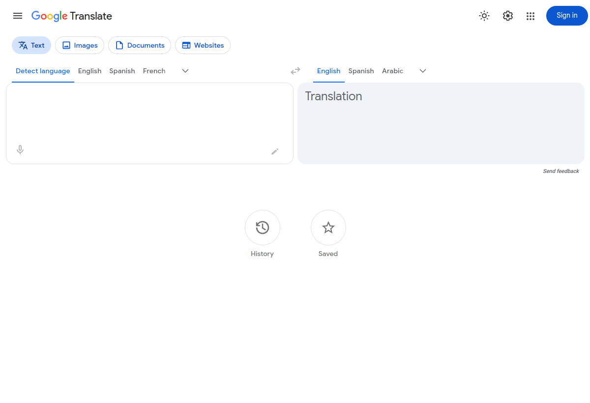Google Translate screenshot