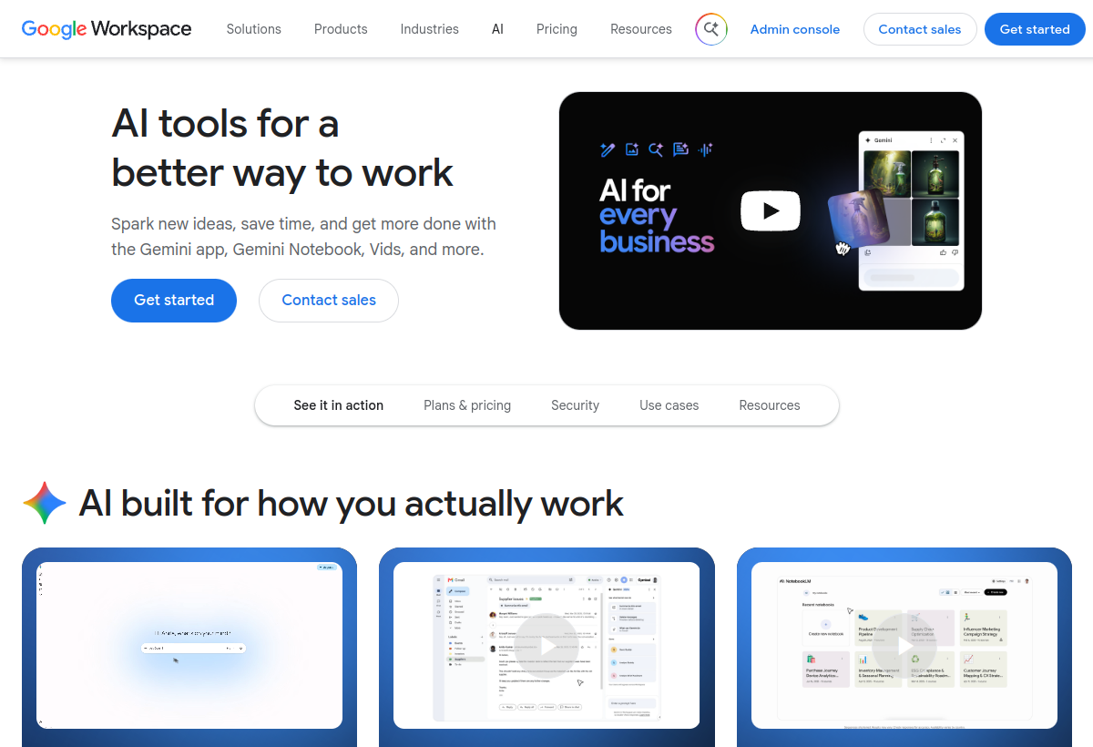 Gemini for Google Workspace screenshot