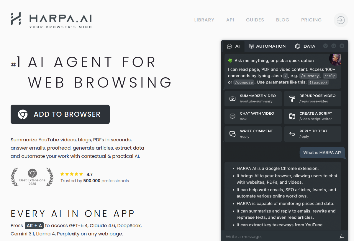 HARPA AI screenshot