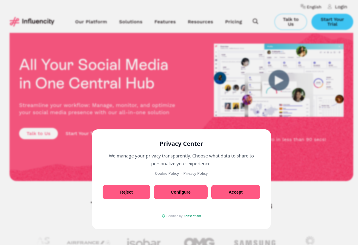 Influencity screenshot