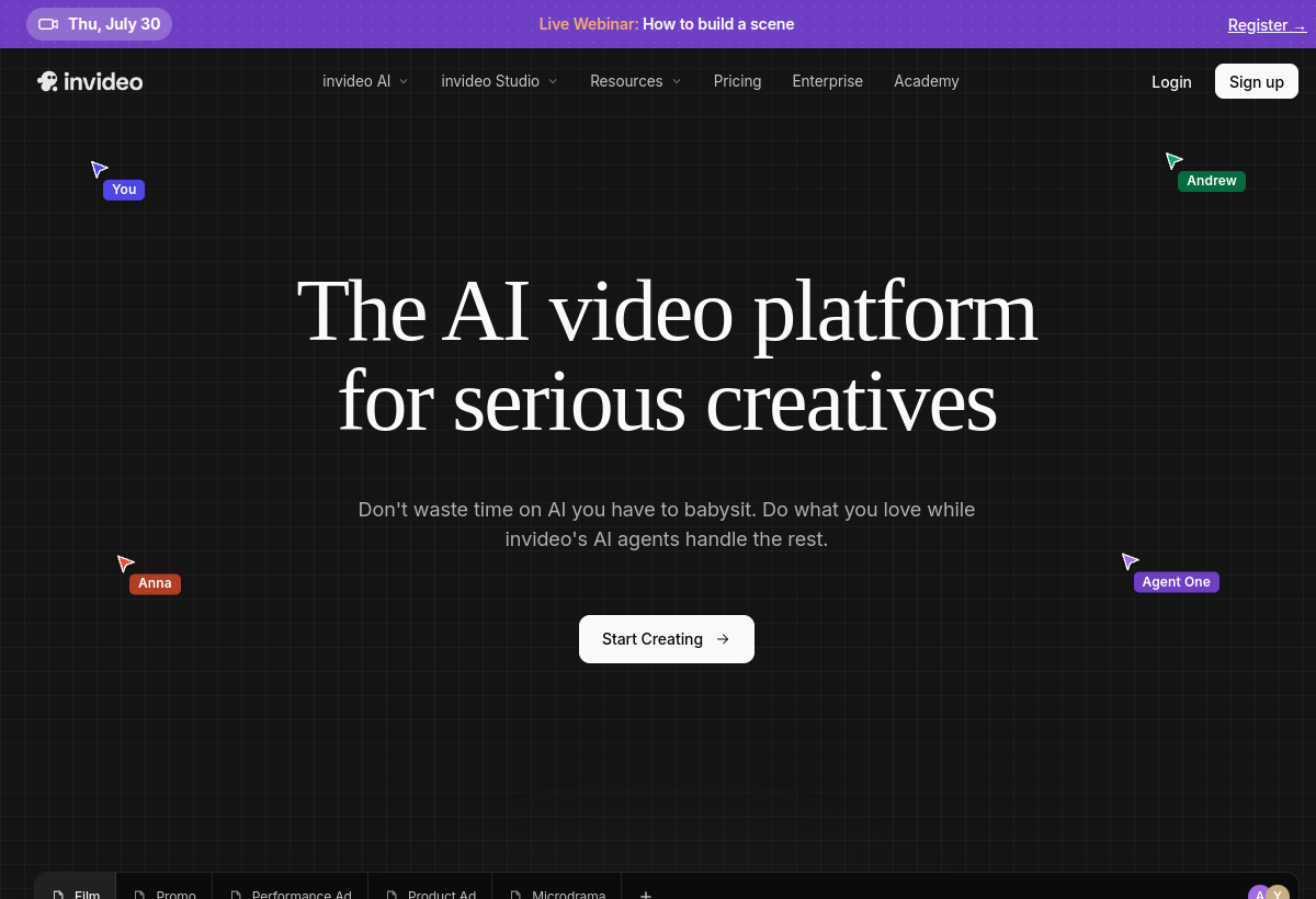 invideo AI screenshot