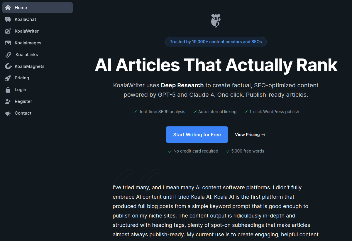 Koala AI screenshot