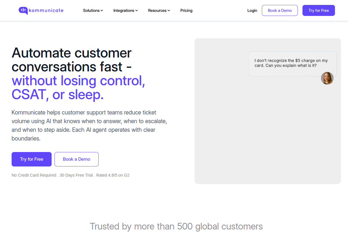 Kommunicate screenshot