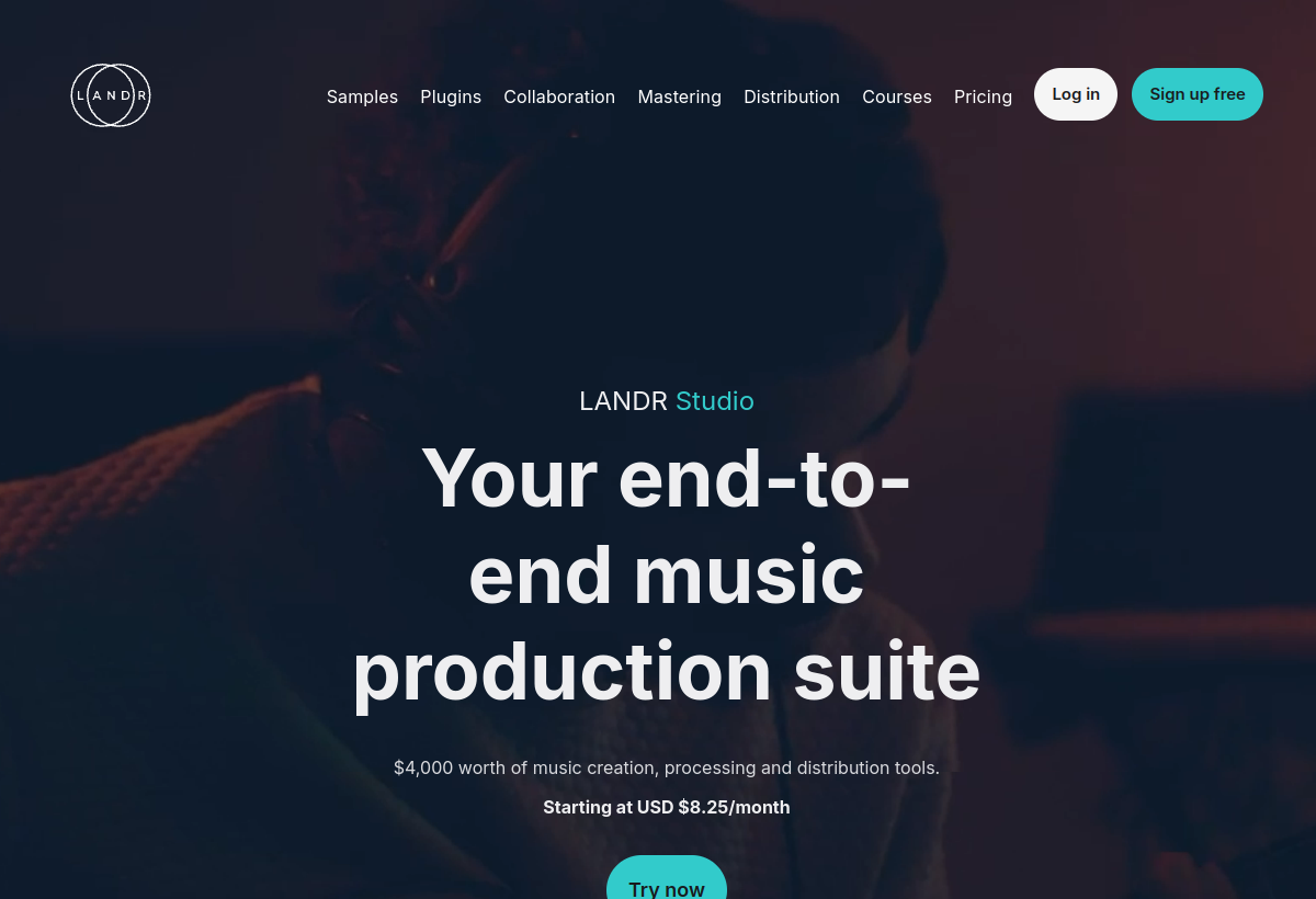 LANDR screenshot