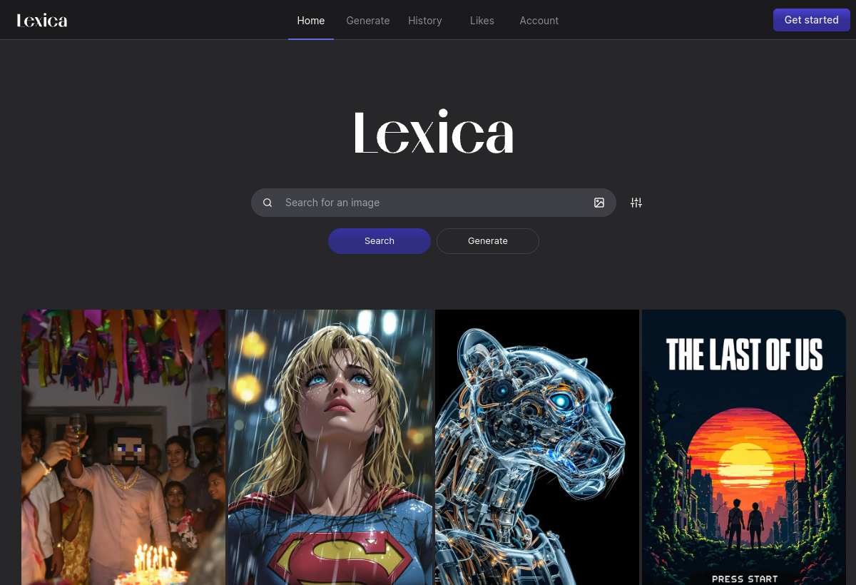 Lexica screenshot