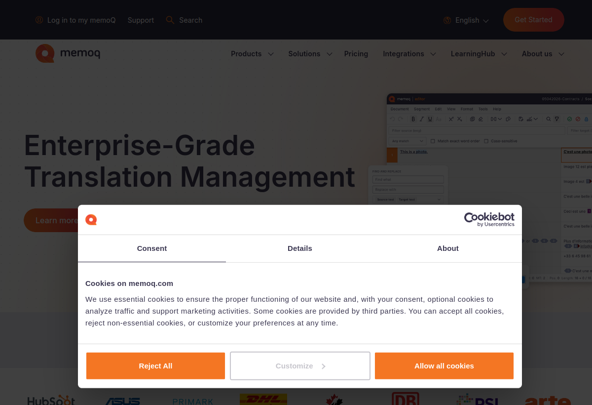 memoQ screenshot