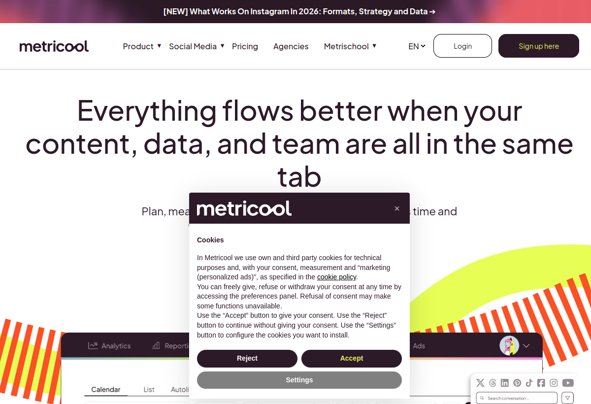 Metricool screenshot
