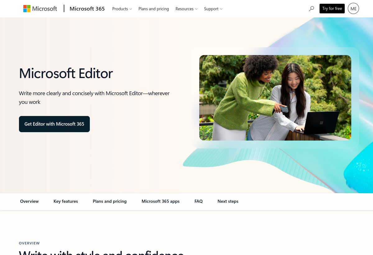 Microsoft Editor screenshot
