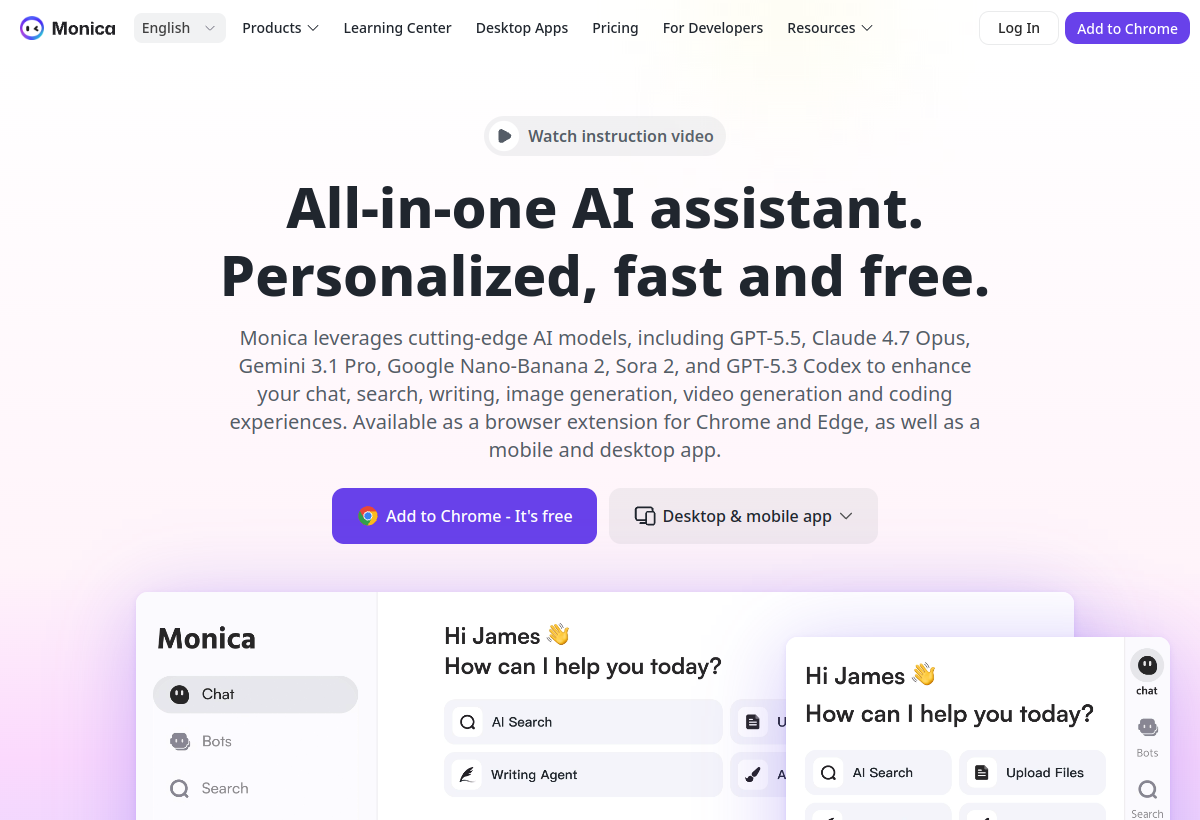 Monica screenshot