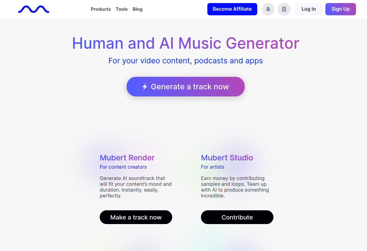 Mubert screenshot
