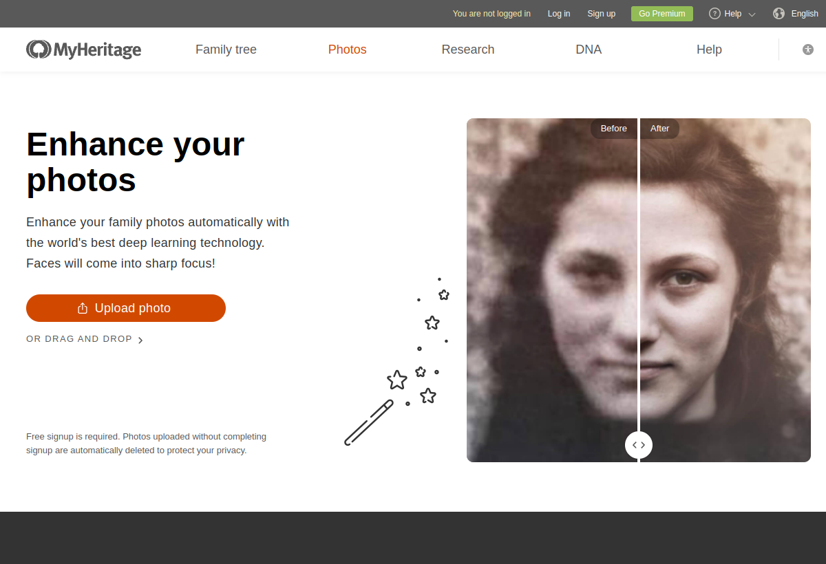 MyHeritage Photo Enhancer screenshot