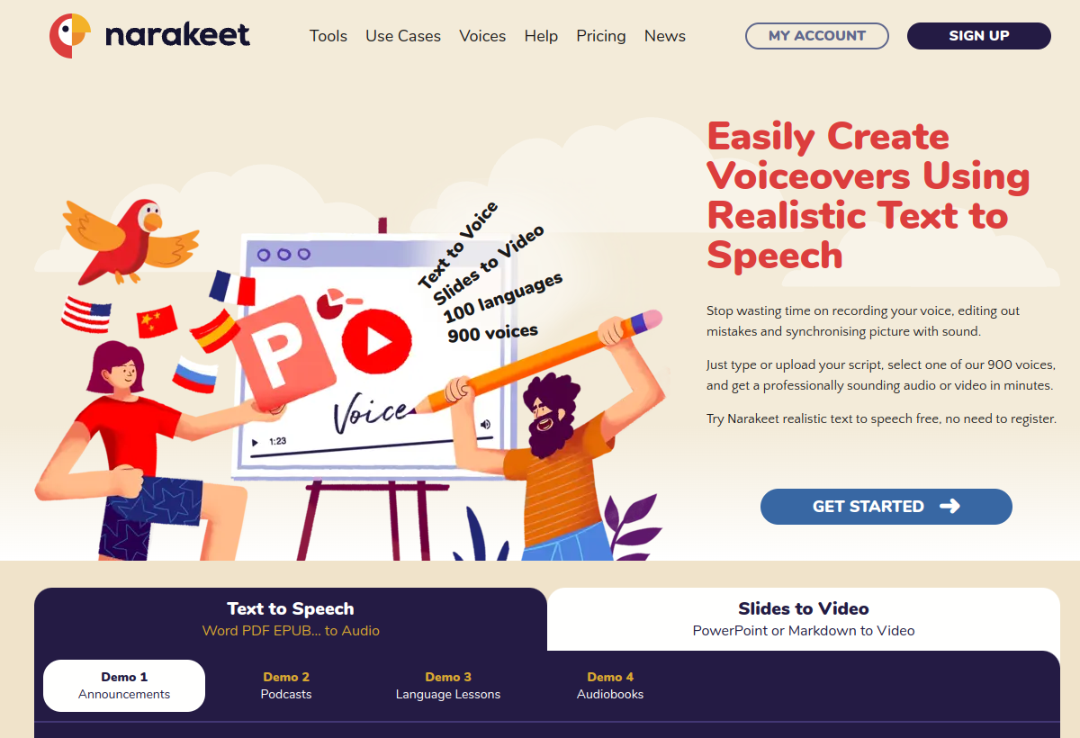 Narakeet screenshot