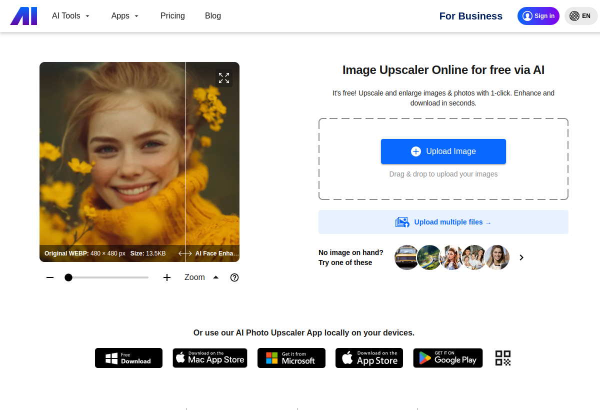 Nero AI Image Upscaler screenshot