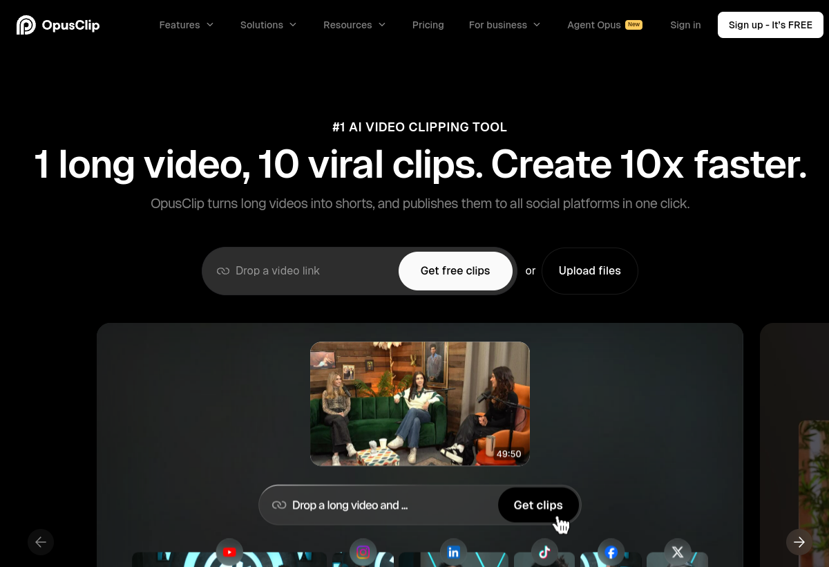 Opus Clip screenshot