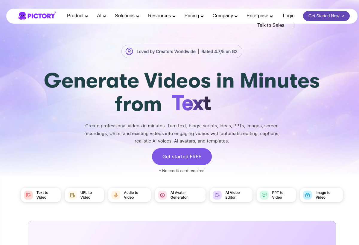 Pictory screenshot
