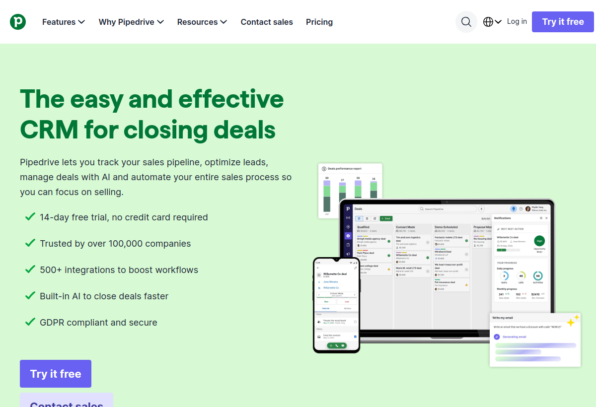 Pipedrive screenshot