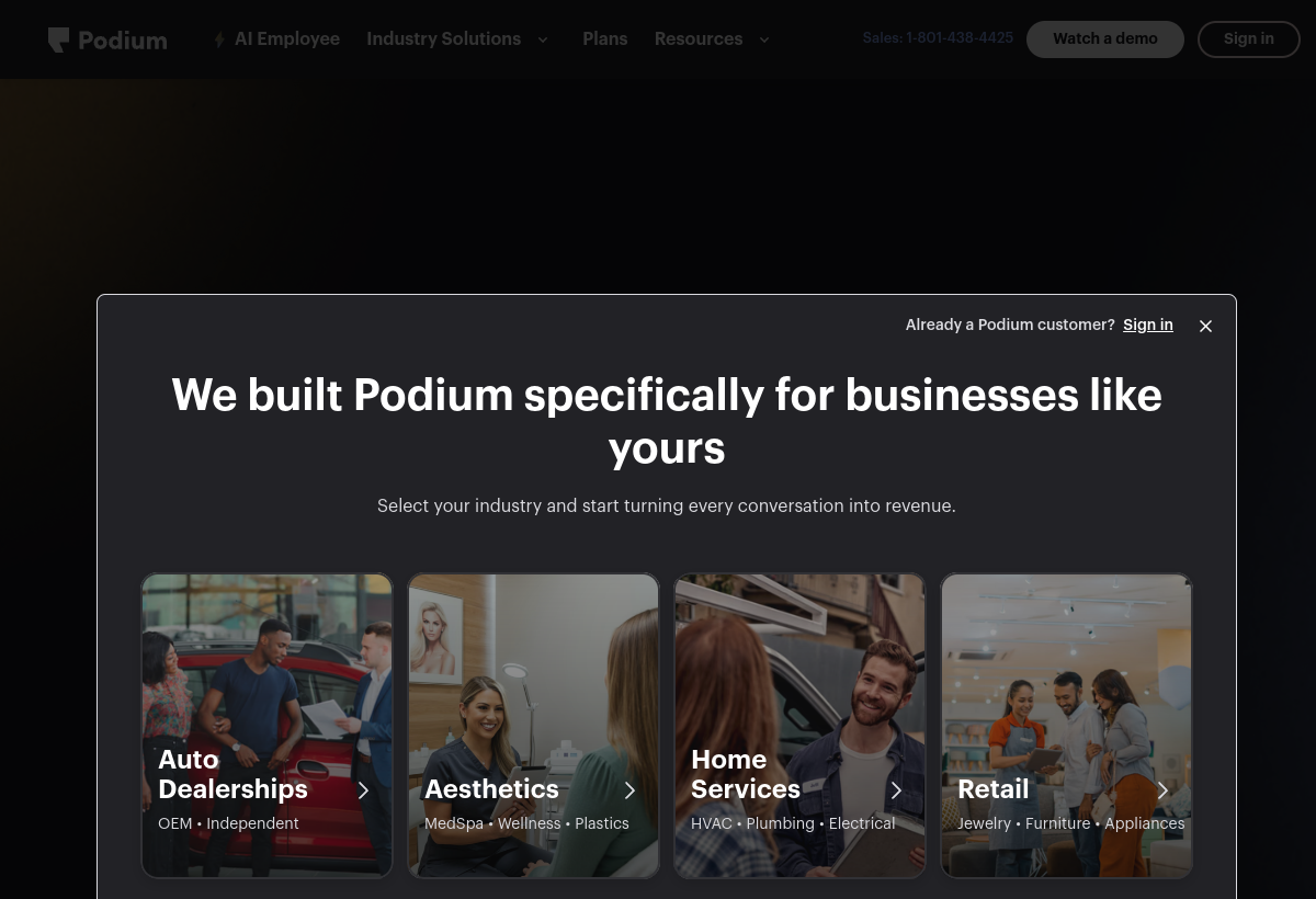 Podium screenshot