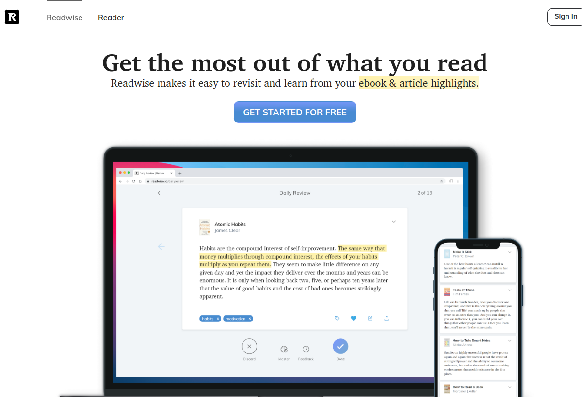 Readwise screenshot