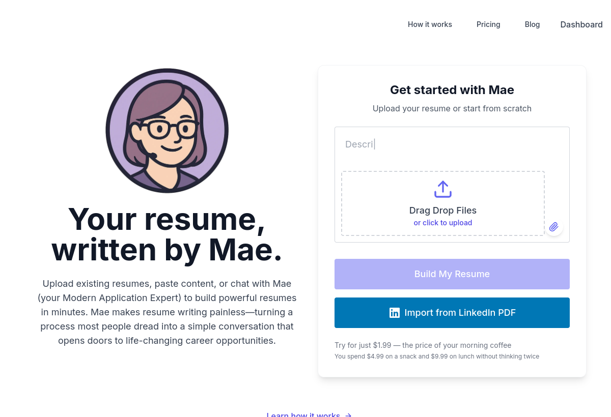 Resumae screenshot