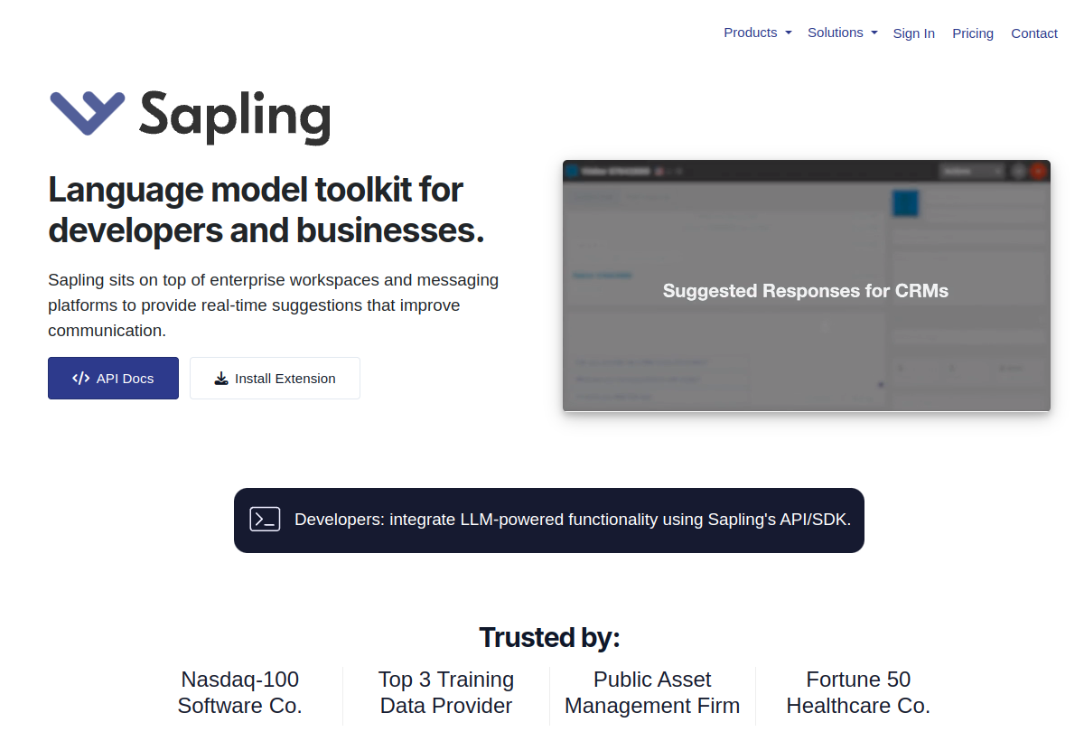 Sapling AI screenshot