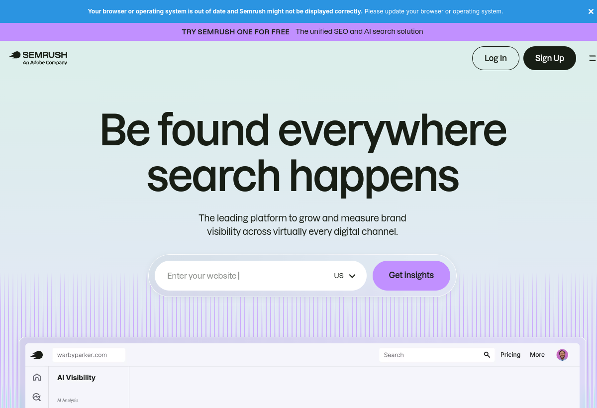 Semrush screenshot