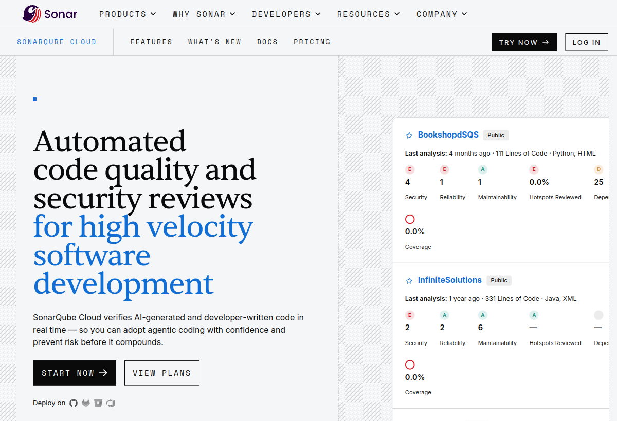 SonarCloud screenshot