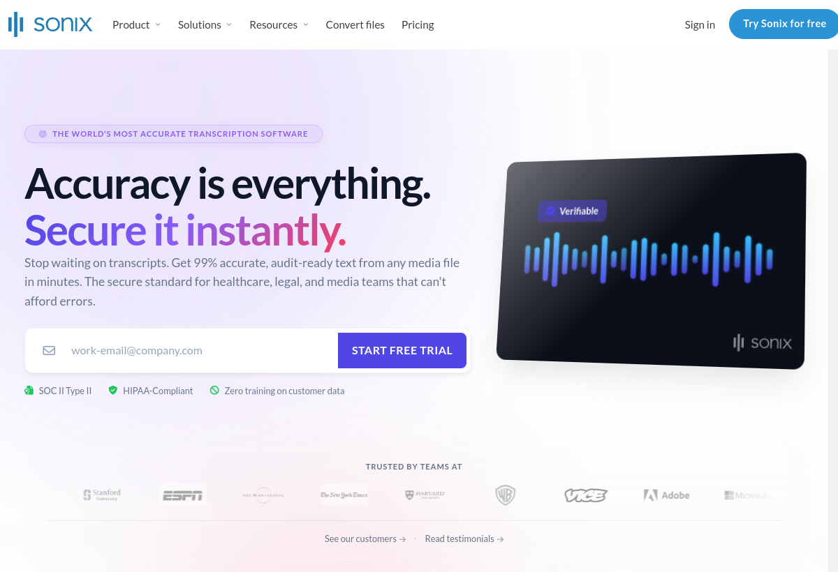 Sonix screenshot