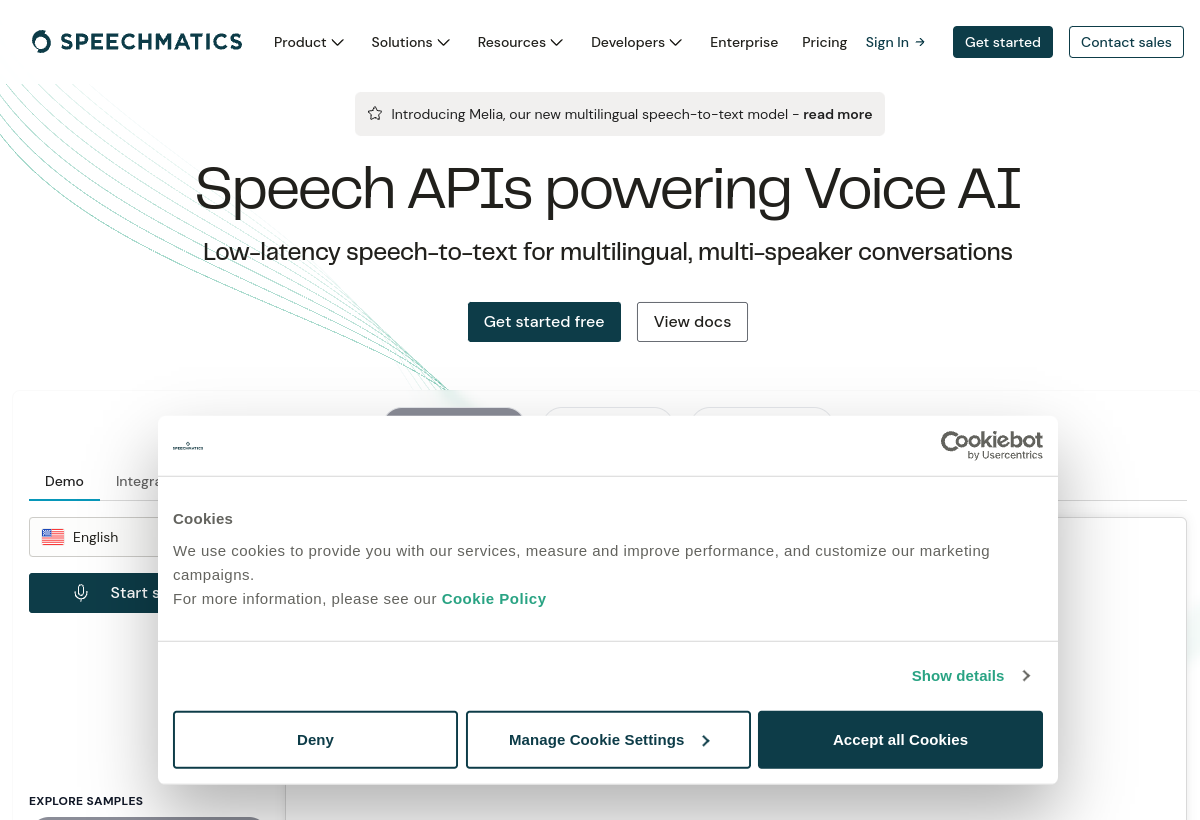 Speechmatics screenshot