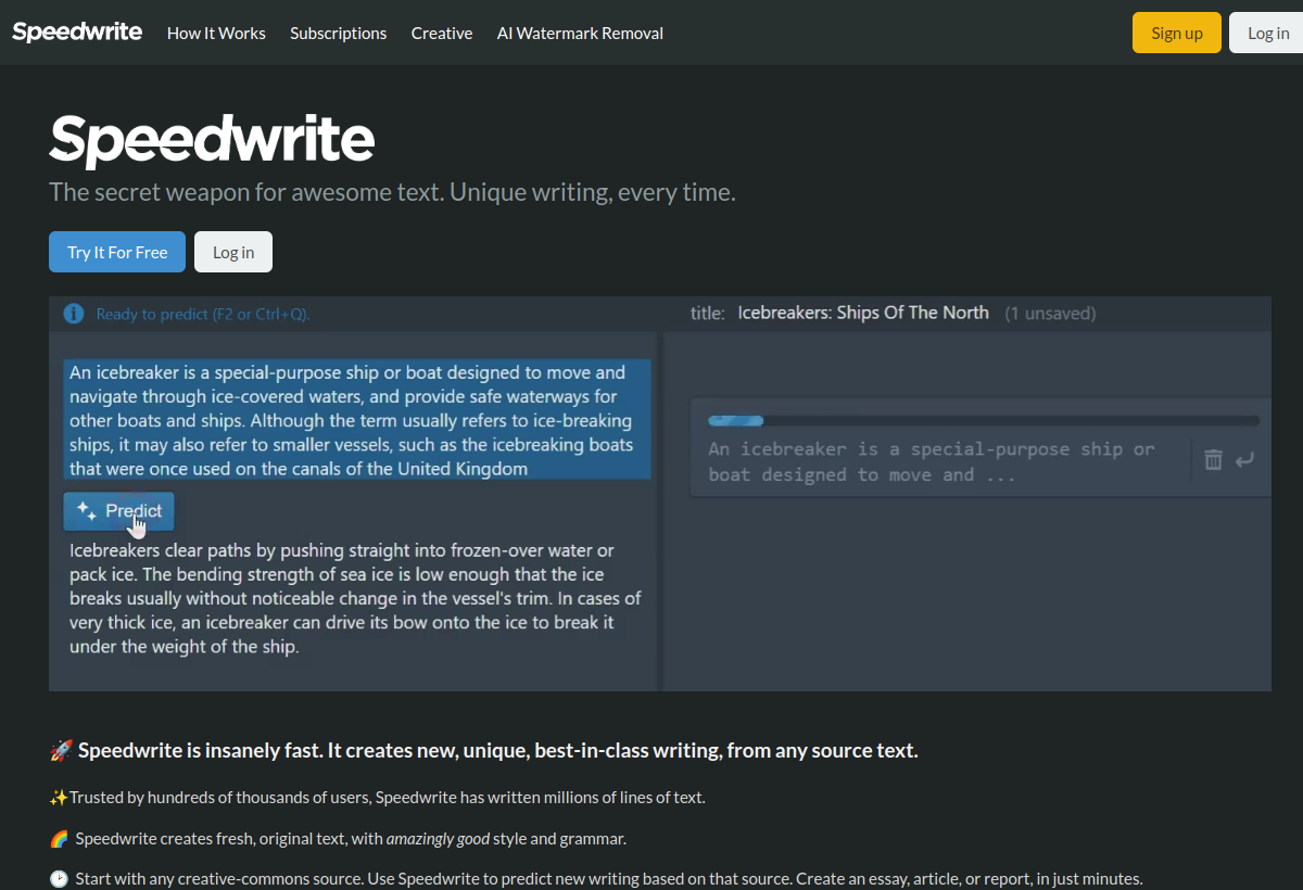 Speedwrite screenshot
