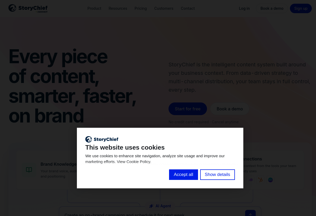 StoryChief screenshot